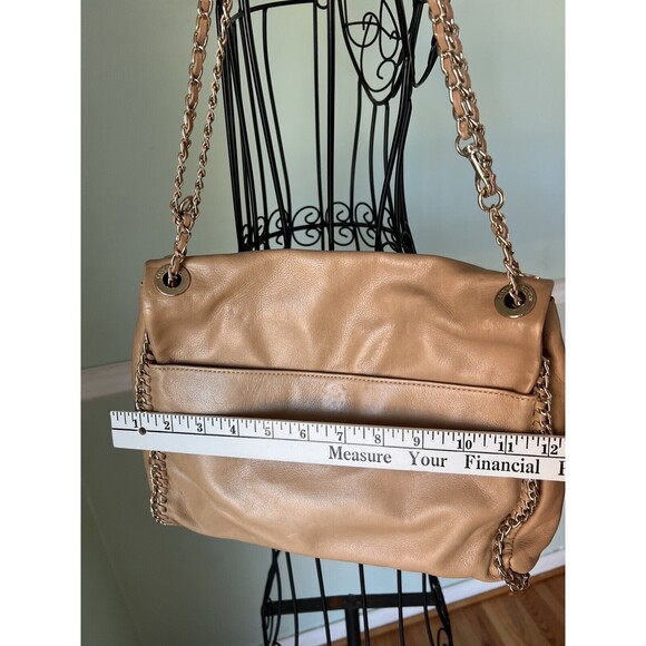Elaine Turner Shoulder Bag M Tan Leather Adjustable Magnetic Closure Retro Glam - Picture 6 of 8